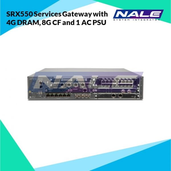 SRX550 Services Gateway with 4G DRAM, 8G CF and 1 AC PSU